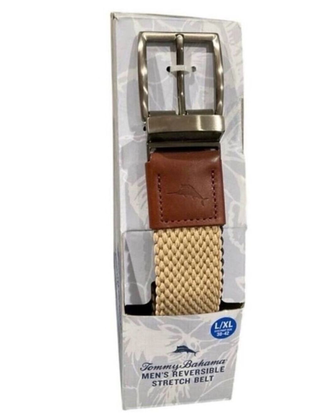 Tommy Bahama Men's Reversible Belt with Brown Tan Accents Size Large/XL NWT